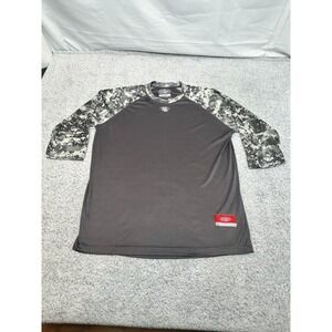 Louisville Slugger Performance‎ Shirt Camo Raglan Sleeve Gray Body Medium